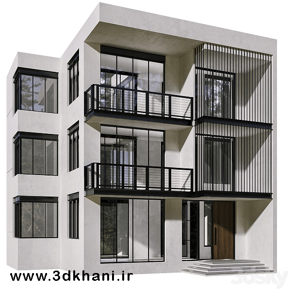مدل سه بعدی ساختمان مسکونی